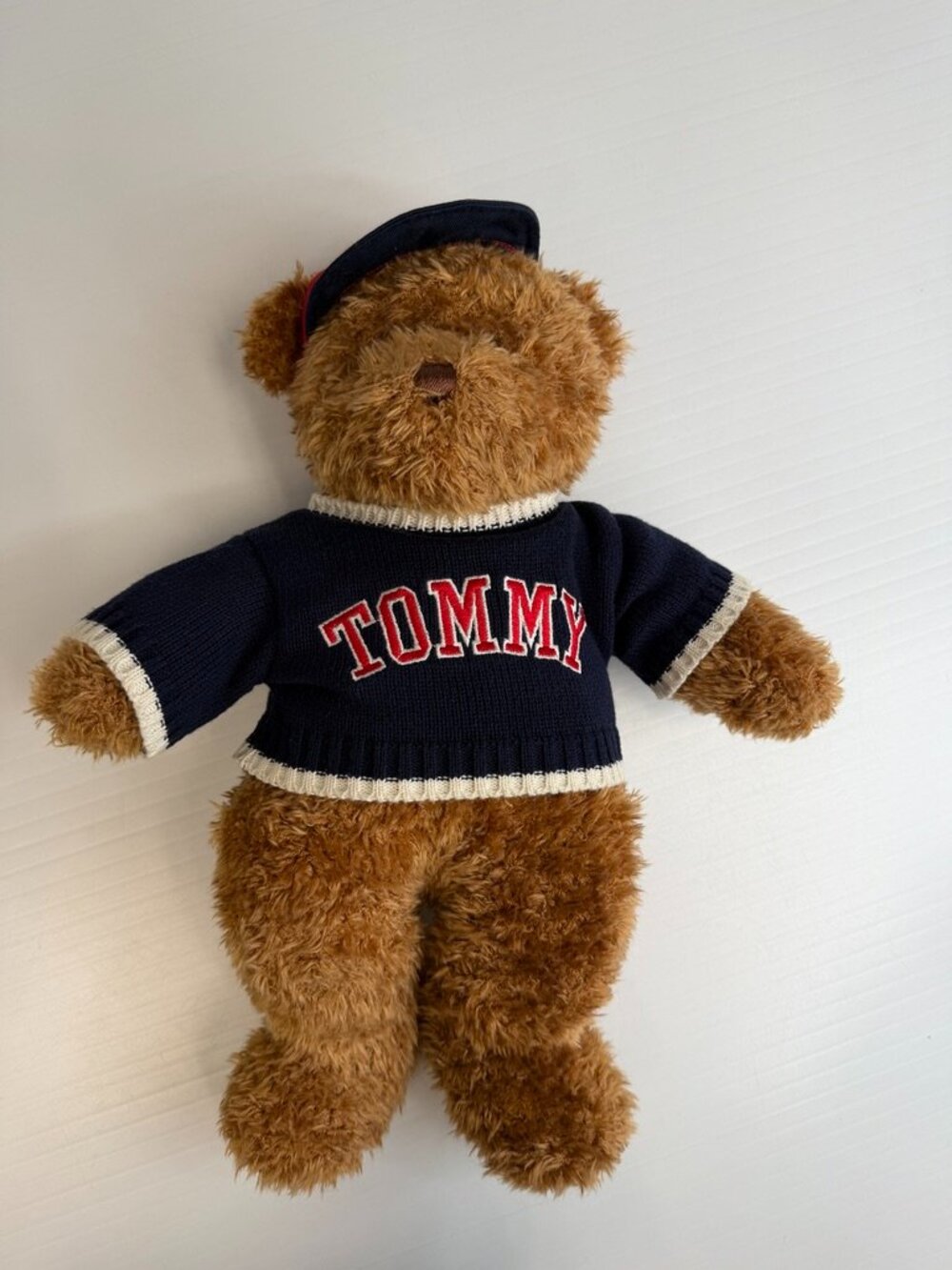 Vintage Tommy Hilfiger Plush Stuffed Animal Bear Toy Hat Collect Work Party Ex